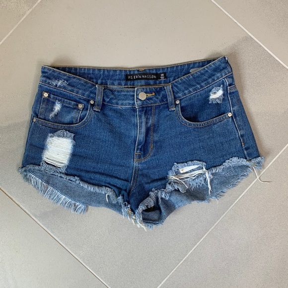 PS Erin Wasson Boho Cutoff Shorts Knit Pockets - Picture 2 of 9